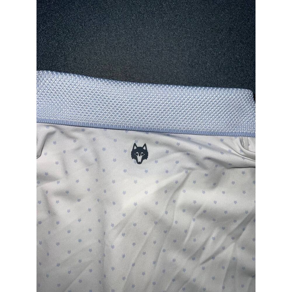 Greyson Polo t-Shirt Y2k Large White Over Print Icon Wolf Golf Course A009388 - Picture 8 of 8